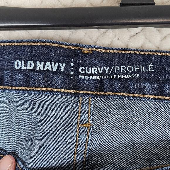 Old Navy Curvy Bootcut Jeans Womens 18 Short Dark Wash Mid-Rise Stretch Y2K - Picture 2 of 11